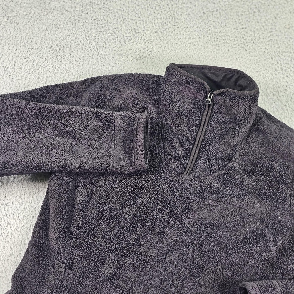 The North Face Pullover Womens Small Gray Fleece Sherpa 1/4 Zip Kangaroo Pocket‎